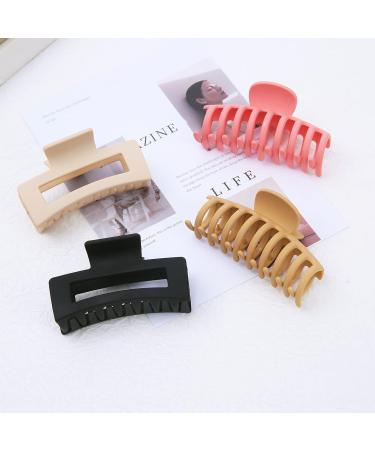 Askfeel 8Pack 3.5 Inch Medium Hair Claw Clips - Non Slip Matte Hair Clips for Women & Girls - Buy Online on GoSupps.com