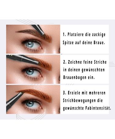  Linble Microblading liquid eyebrow pen - Four pointed tip - For liquid hair - Like Strokes Eyebrow - Pigment ink for eyebrows (#03 grey) - Buy Online on GoSupps.com