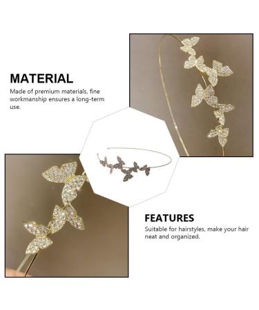 Fomiyes Golden Rhinestone Butterfly Hair Band | Crystal Bridal & Wedding Accessories for Women & Girls - Buy Online on GoSupps.com