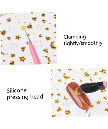 Nail Tweezers Double Sided Nail Art Sticker Press Rhinestone Picker Nippers Pink - Buy Online on GoSupps.com