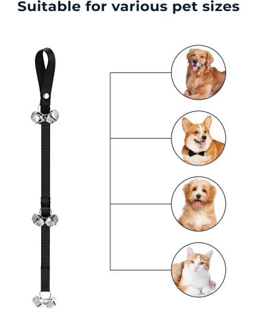 Culacos Adjustable Pet Training Doorbell - Interactive Dog Bells for Easy Potty Training | Black | Shop Internationally - Buy Online on GoSupps.com