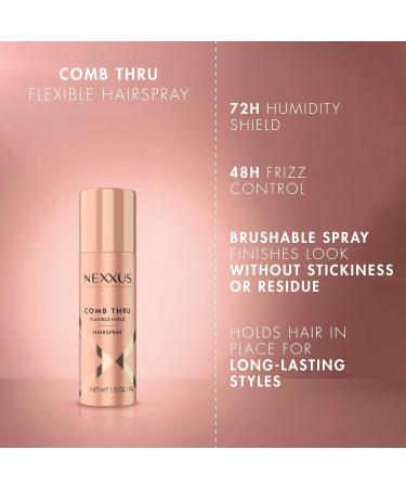 Nexxus Travel Hairspray and Mousse Bundle Comb Thru Flexible Hold Hairspray (1.5 Oz) 2-Pack + Volume Medium Hold Mousse (2 Oz) 2-Pack Anti-Humidity Frizz Control Rose Fragrance - Buy Online on GoSupps.com