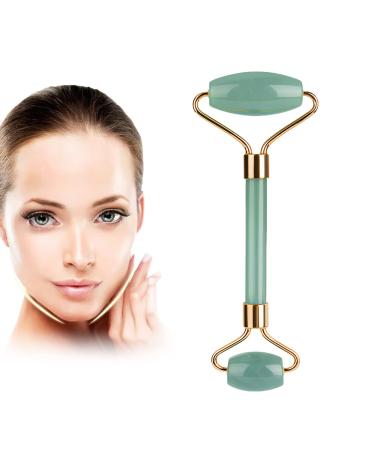Face Massager Roller Jade Roller for Face Eyes Neck Facial Beauty Roller Skin Care Tools Face Roller Beauty Skincare Massager Tool Self Care Gift for Men Women (Jade Green) Green Roller