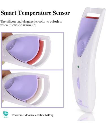 TOUCHBeauty Professional Heated Eyelash Curler with Silicone Refill Pad - Long Lasting Curling Tool for Women | TB-2003A Purple - Buy Online on GoSupps.com