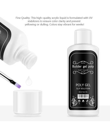 Freeorr Nail Extension Gel Solution - 2 Pieces Poly-Gel Slip Solution 45ml Beige DIY Nail Builder with 2 Brushes - Buy Online on GoSupps.com