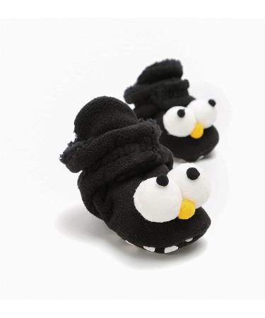 TMEOG Baby Booties Slippers | Infant Winter Boots | First Walking Shoes for Boys Girls 6-12 Months | Black Big Eyes Design - Buy Online on GoSupps.com