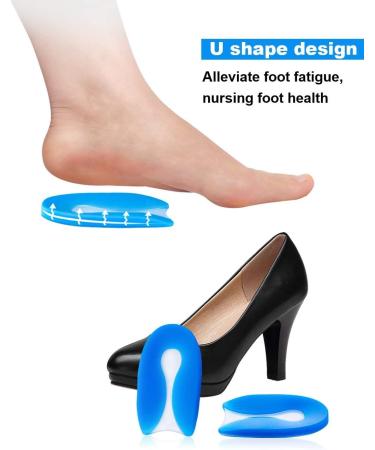VIEEL U-Shaped Silicone Heel Cushion Inserts for Plantar Fasciitis Relief - Size L - Buy Online on GoSupps.com