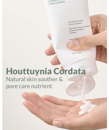 Heartleaf Low pH Deep Foam Cleanser - Gentle Sebum Removal & Deep Pore Cleanser with Houttuynia Cordata & Hyaluronic Acid - Soothes Sensitive Skin - 5.29oz - Buy Online on GoSupps.com