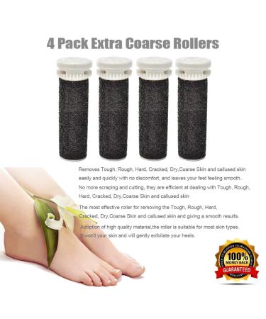 4 Pack Black Replacement Roller Refills for Scholl Express Pedi Foot Smoother - Extra Coarse - 4 Count - Buy Online on GoSupps.com