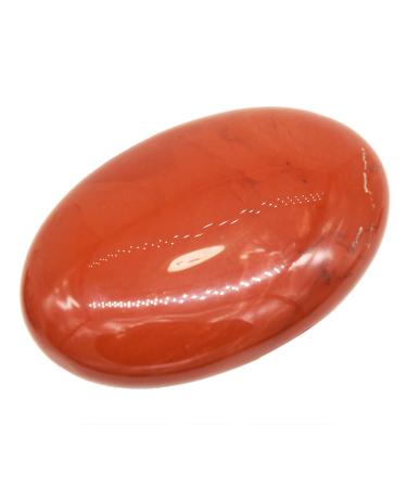 June&Ann Natural Red Jasper Palm Stones Healing Gemstone Therapy Worry Crystal Stones for Meditation Chakra Balancing Collection Oval Shape