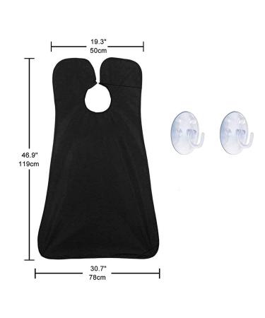 Leaflai Beard Apron & Non-Stick Hair Catcher with Suction Cups - Black | Waterproof Cape Grooming Set for Men, Ideal Christmas Gift - Buy Online on GoSupps.com