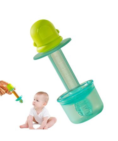 Pacifier for pharmaceutical syringe for children - drip bottle Feeding for syringe donor for childrenSquip pacifiers for oral feeding green
