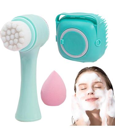 Best Facial Cleansing Brush Set | Silicone Handle Face Scrubbers & Ergonomic Makeup Sponge for Skin-Friendly Cleansing - Buy Online on GoSupps.com