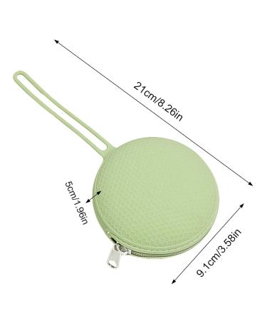 Aibyks Silicone Pacifier Holder - Portable Round Storage Bag for Travel | Zippered Silicone Container for Jewelry & Keys - Green B - Buy Online on GoSupps.com