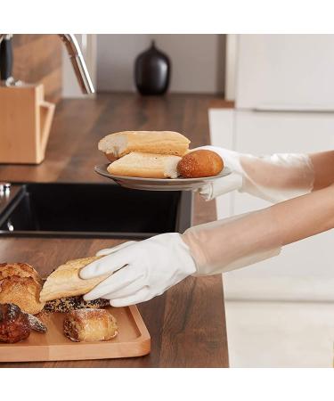 KKRAUS Reusable 3 Pairs Dishwashing Cleaning Gloves Kitchen Dish Washing Gloves Rubber Gloves for Laundry Housework Bathroom (Color : White Size : Medium) Medium White - Buy Online on GoSupps.com