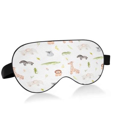 WELLDAY Sleep Mask Cute Animals Night Eye Shade Cover Soft Comfort Blindfold Blockout Light Adjustable Strap for Men Women