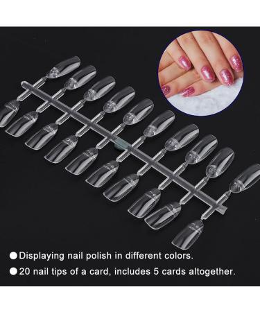 5 Piece Nail Tip Polish Set - Artificial Nails & Accessories | DIY Nail Art Gel Color Display Card & Practice Palette - Buy Online on GoSupps.com