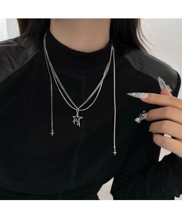 Oralgo's Simple Cross-Tassel Star Necklace - Stylish Collarbone Chain Fashion Jewelry for Women - Buy Online on GoSupps.com