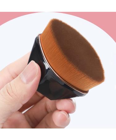 Premium Kabuki Hexagon Foundation Makeup Brush for Liquid, Cream, and Powder Blush - Black | With Storage Case - Buy Online on GoSupps.com