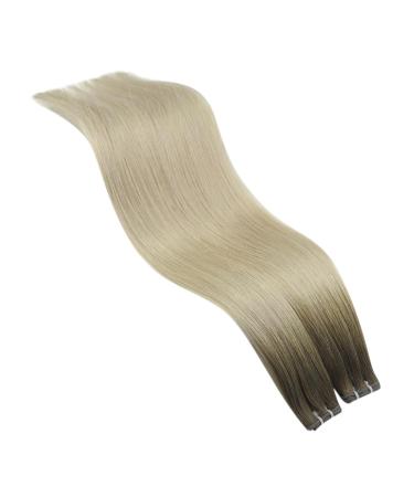 Youngsee Virgin Weft Extensions - Real Hair Balayage Ombre Brown to Blonde | 40cm Genius Weft for Weaving | 25g #9A/10/800 - Buy Online on GoSupps.com