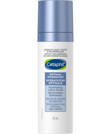 Cetaphil Optimal Hydration Illuminating Lotion Serum (30ml) - Face Serum with Hyaluronic Acid Vitamin E & Vitamin B5 Provides 48hr Hydration - For Sensitive Dry and Dehydrated Skin Dermatologist Recommended - Buy Online on GoSupps.com