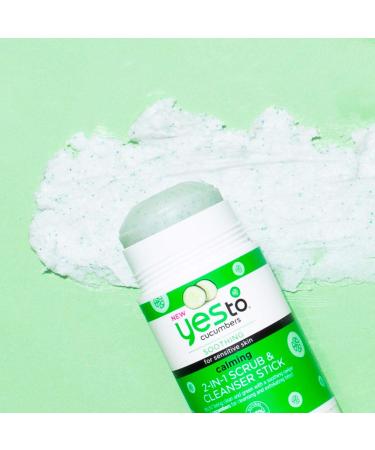 Yes To Cucumbers Calming 2-in-1 Scrub & Cleanser Stick - 2.5 oz | For Sensitive Skin - Buy Online on GoSupps.com