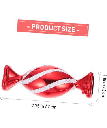 KALLORY 90 Pcs Christmas Red Candy Red Garland Red Ornament Adorable Xmas Hanging Candy Delicate Crutch 7x3cm Red - Buy Online on GoSupps.com