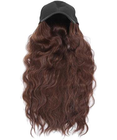 Fashion Women Girl Hat Wig Baseball Hat with Long Wavy Hair in Light Brown for Daily Life Concerts - Buy Online on GoSupps.com