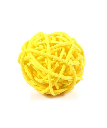 Tbest Yellow Rattan Balls Orative pink balls for bowls decorative bowl fillers willow balls rattan balls for pets 20 pieces decorative rattan balls ornaments wedding Christmas (yellow)