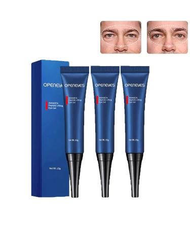 OPENEYES Awaken Peptide Lifting Eye Gel HIMSE Awaken Peptide Depuffing Eye Gel Men's Peptide Anti Aging Eye Serum Lifts Firming Anti-wrinkle Eye Tightener Reduces Puffiness & Dark Circles (3PCS)