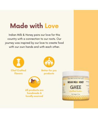 Premium Grass-Fed Indian Milk & Honey Ghee Butter 7.2 oz | Handmade, Lactose & Gluten-Free | 44 Servings | Recyclable PET Jar - Buy Online on GoSupps.com