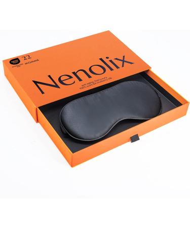 Nenolix 22mm 100% Pure Mulberry Silk Sleep Mask & Blindfold - Travel Eye Mask with 100% Silk Filling - Gift Box and Travel Bag Included (Black) - Buy Online on GoSupps.com