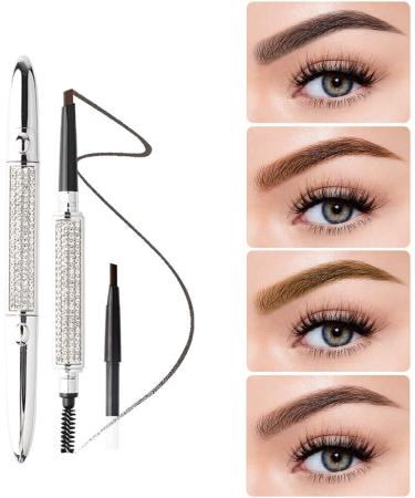 miduoidn Eyebrow Pen Double Head Smudge-proof Waterproof Long Lasting Eye Brow Pencil with Brush Replacement Refill Make Up Girls Gray Brown - Buy Online on GoSupps.com