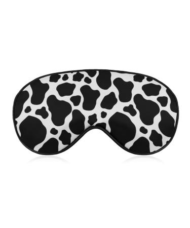 Cow Print Sleep Mask Comfortable Adjustable Eyeshade Night Blindfold Cover for Sleeping Travel Women Men
