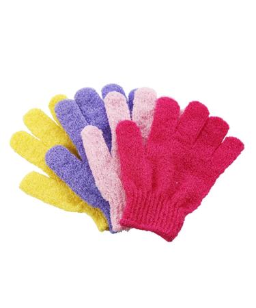Pair Exfoliate Glove Exfoliating Mitts Cleaning Gloves Seamless Gloves Candy Color Gloves Massage Gloves for Body Shower Gloves Body Scrub Exfoliator Take a Bath Sleeve Purple Medium Purple