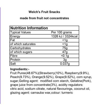 Welch's Fruit Snacks Mixed Real Fruit Pouches - Pack of 25g Pouches (40 x Packs) - Buy Online on GoSupps.com