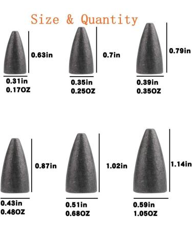 50Pcs Fishing Sinkers Weights Kit - Bullet Lead Sinkers Fishing Set - Buy Online on GoSupps.com