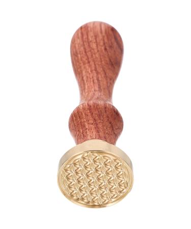 Outil de Pressage pour Fard Paupi res 1 Pi ce Tampon Motif Rond Manche en Bois Naturel Joint Tridimensionnel Transparent Accessoire Maquillage DIY pour Blush et Poudre