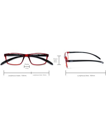Gian Marco Venturi Unisex Verona Lesebrille - Stylish Red Eyewear | International Shipping Available - Buy Online on GoSupps.com
