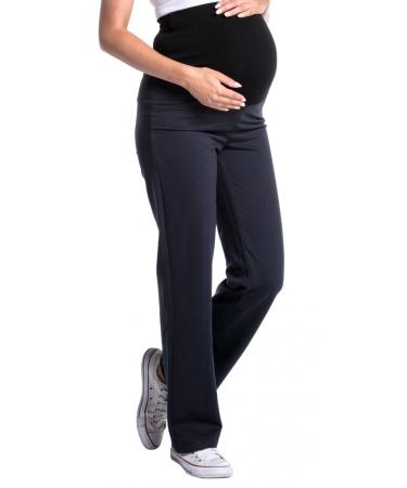 Zeta Ville - Women's Pregnancy Pants. Available in 3 Leg Lengths - 691c 8-10 Short Length Graphite