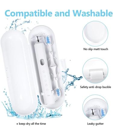 Uraqt Travel Protective Cover & Replacement Brush Heads for Oral-B & Philips - 3 Piece White Smooth Case - Buy Online on GoSupps.com