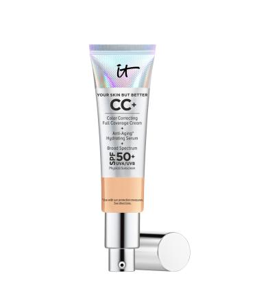 IT Cosmetics Your Skin But Better CC+ Cream, Neutral Medium (N) - Color Correcting Cream, Full-Coverage Foundation, Hydrating Serum & SPF 50+ Sunscreen - Natural Finish - 1.08 fl oz