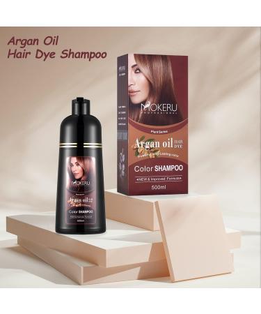 500ML Argan Oil 3-in-1 Hair Color Shampoo for Gray Hair - Light Brown Instant Dye for Men & Women - Buy Online on GoSupps.com
