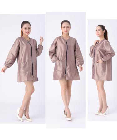 Unisex Professional Salon Smock | Stylist Jacket & Cosmetology Uniform | Gold-Red Hairdressing Cape for Spa & Clients (M - Buy Online on GoSupps.com