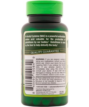 Nature's Truth NAC 600mg - 60 Count | N-Acetyl Cystine Extract - Buy Online on GoSupps.com