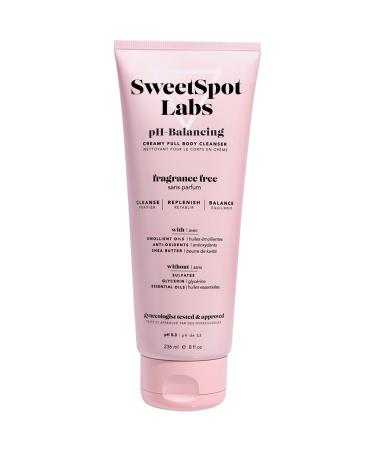 SweetSpot Labs pH Balanced Wash for Sensitive Skin, Sulfate Free, Clean, Gynecologist Tested & Approved, Unscented Body Wash, 8 oz 00 - Unscented