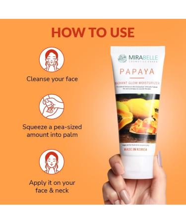 MB Papaya Radiant Glow Moisturizer 80ml | SLS & Paraben Free | Dewy Finish for All Skin Types | Made in Korea | Soft & Supple Skin - Buy Online on GoSupps.com