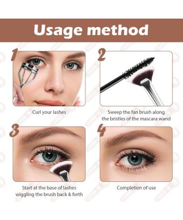 Buy 8pcs Folding Angle Scalloped Lash Brush - 2024 Upgrade Mascara Fan Brush for Perfect Eyelashes | Multifunctional Angled Eyelash Wand - Black - Buy Online on GoSupps.com
