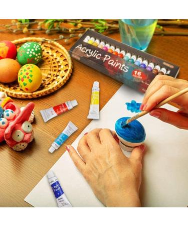Shuttle Art Acrylic Paint Set - 16 Vibrant Colors | Non-Toxic, Artist Quality Pigments | Ideal for Kids, Adults, and Professionals | Includes 3 Brushes | For Canvas, Wood, Fabric, Ceramic Crafts - Buy Online on GoSupps.com
