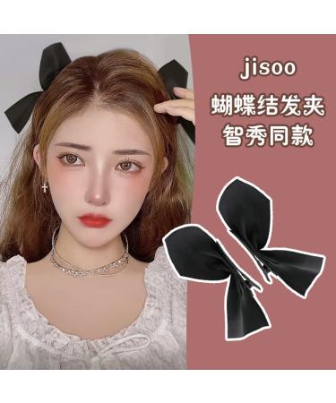 Red Black Bow Satin Ribbon Hair Clips for Women and Girls - Set of 3 Pairs - Buy Online on GoSupps.com